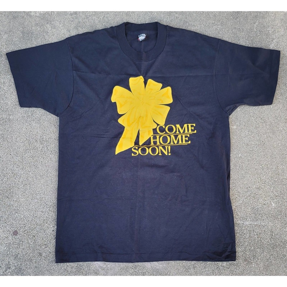Vtg Come Home Soon Yellow Ribbon Single Stitch T-shirt